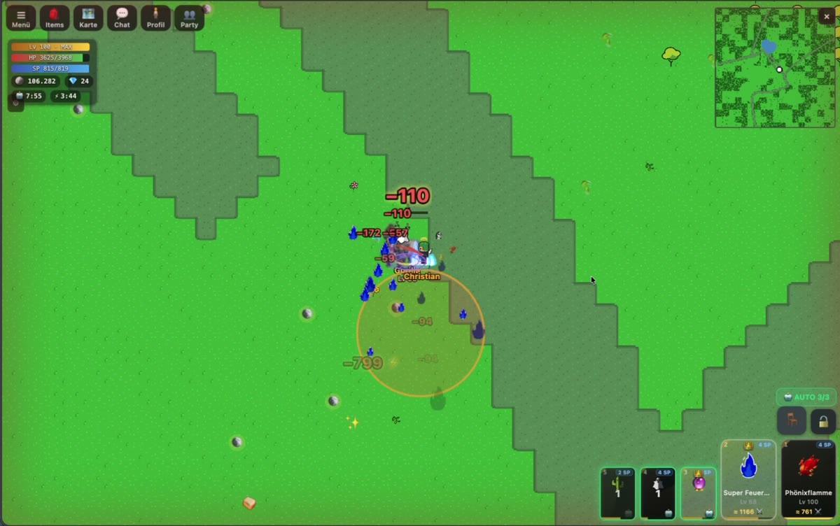 Nanikado Bosskampf Screenshot